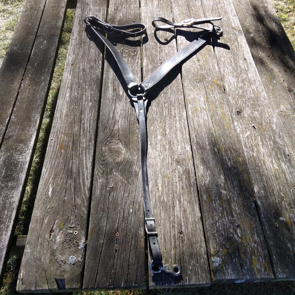 Western Horse Breast Plate Black Leather